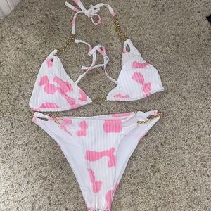 Pink Cowprint Swimsuit